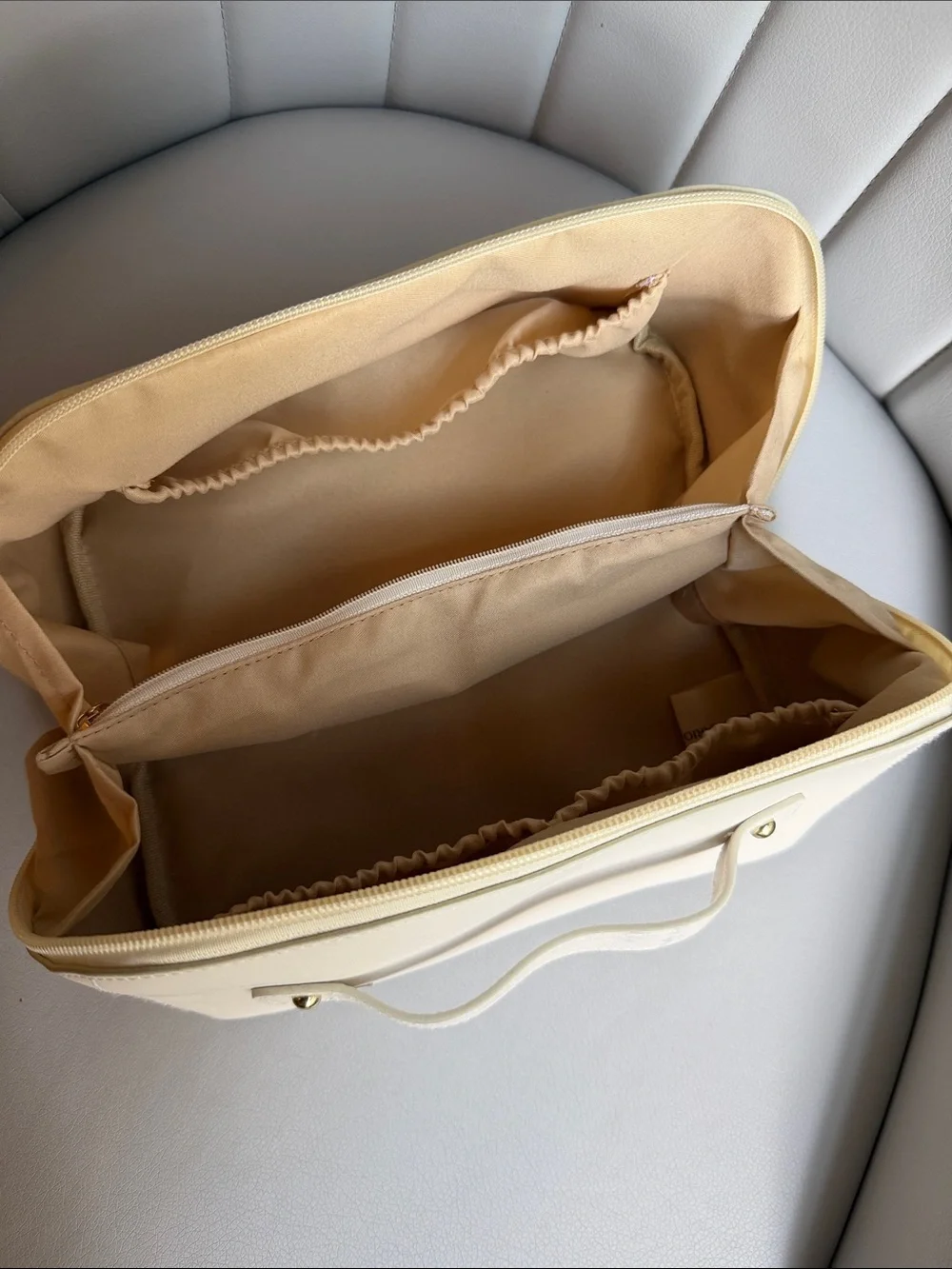 Cream Travel Cosmetic Case
